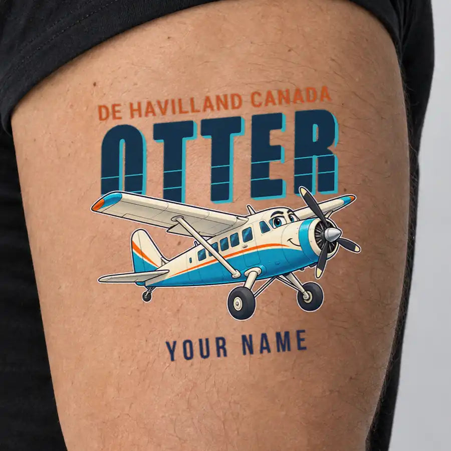 DHC-3 Otter - Tattoo - Cartoon + Name - Man