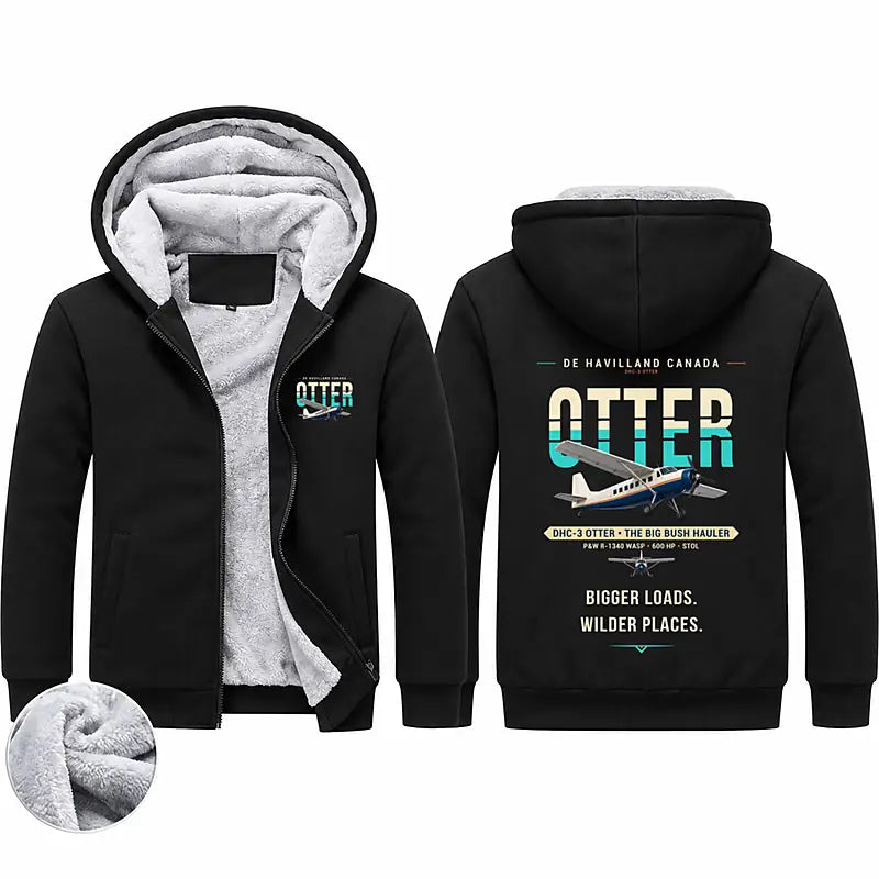 DHC-3 Otter Zipped Sweatshirts - Original - Black