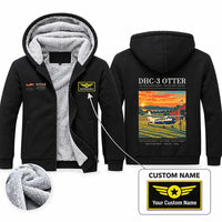 Thumbnail for DHC-3 Otter Zipped Sweatshirts - Poster + Name - Black