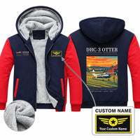 Thumbnail for DHC-3 Otter Zipped Sweatshirts - Poster + Name - Navy & Red