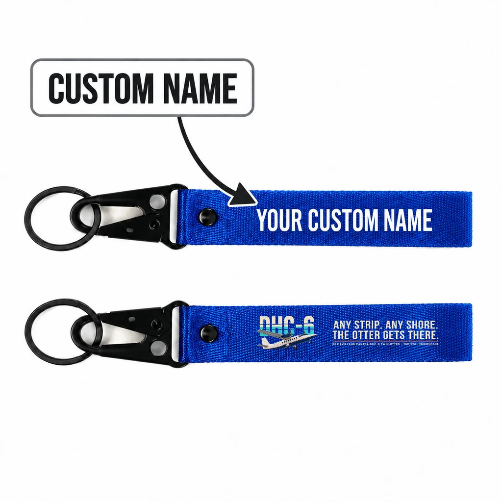 DHC-6 Twin Otter Classic 300-G Hawk-Shaped Key Chains - Blue - Original - Personalized