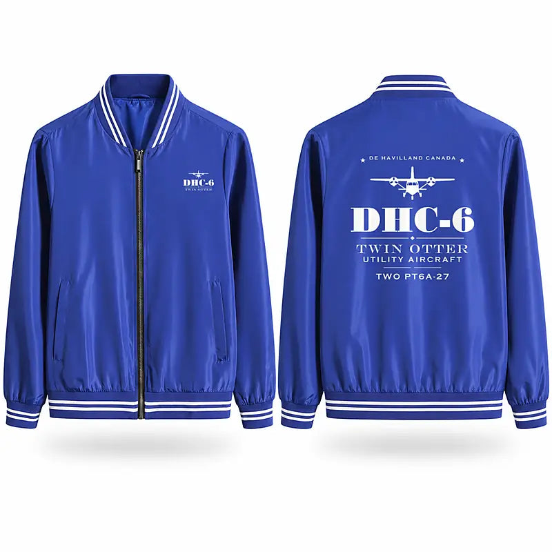 DHC-6 Twin Otter Classic 300-G Stylish Jackets - Baseball Collar - Heritage - Royal Blue