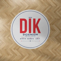 Thumbnail for Dickinson Theodore Roosevelt Regional Airport (DIK) Carpets - Carpet Round - ID Tag - Light Gray V2