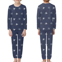 Thumbnail for Dickinson Theodore Roosevelt Regional Airport (DIK) Pajamas - Children Pajamas - Navy Blue