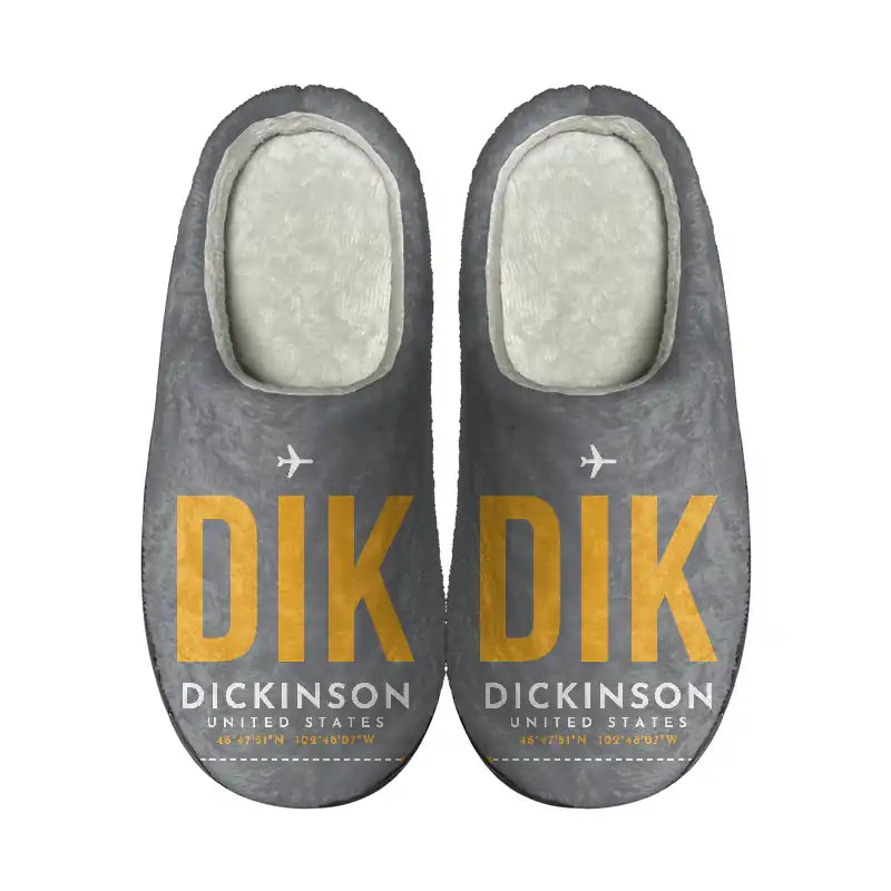 Dickinson Theodore Roosevelt Regional Airport (DIK) Slippers & Flip Flops - Slippers - Cotton - Code - Same - Gray