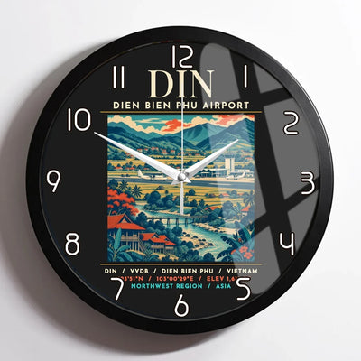 DIN - Poster - Wall Clock Framed - Black