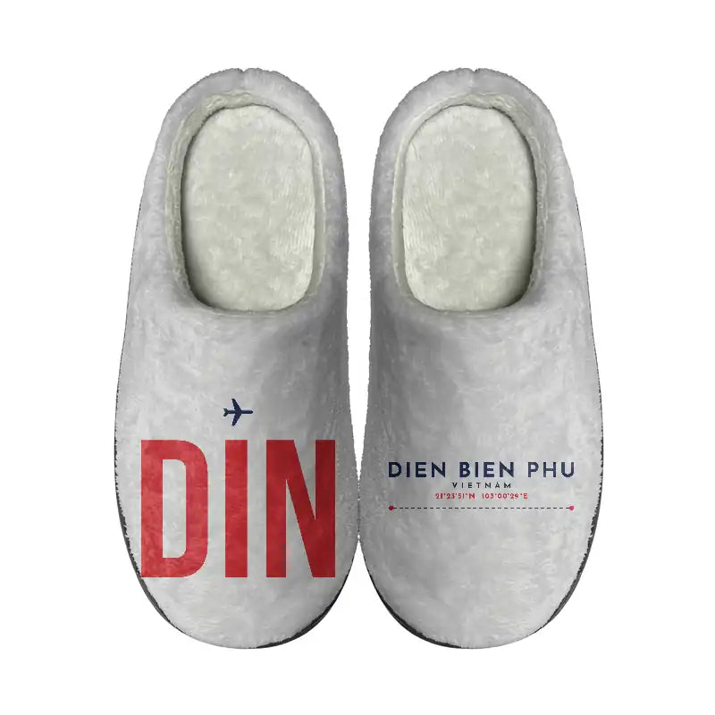 Dien Bien Phu Airport (DIN) Slippers & Flip Flops - Slippers - Cotton - Code - Different - Light Gray