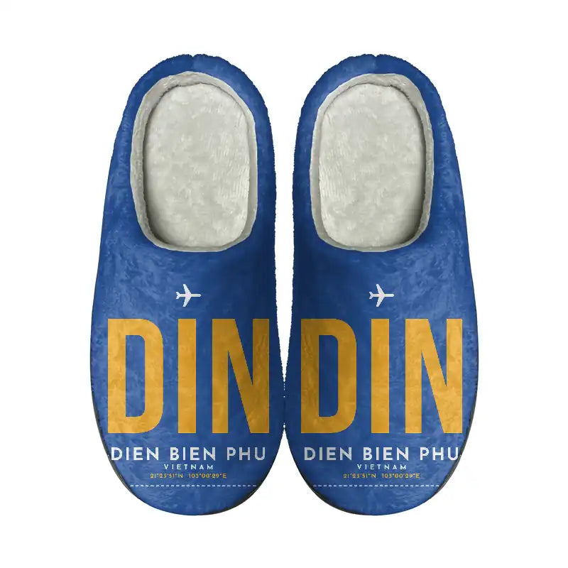 Dien Bien Phu Airport (DIN) Slippers & Flip Flops - Slippers - Cotton - Code - Same - Blue