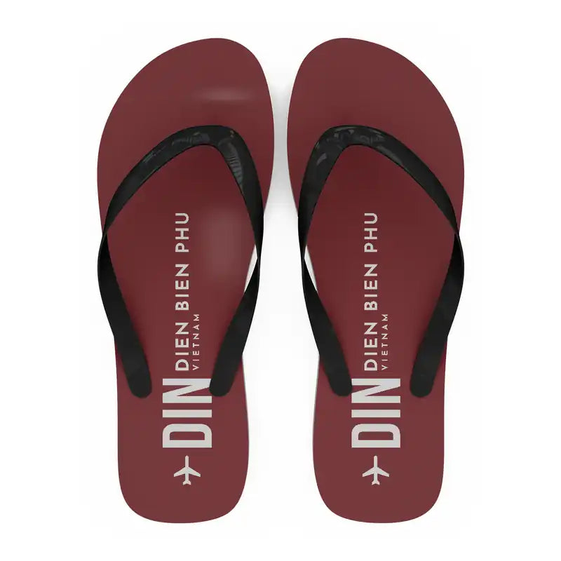 Dien Bien Phu Airport (DIN) Slippers & Flip Flops - Slippers - Flip Flops - Code - Dark Red