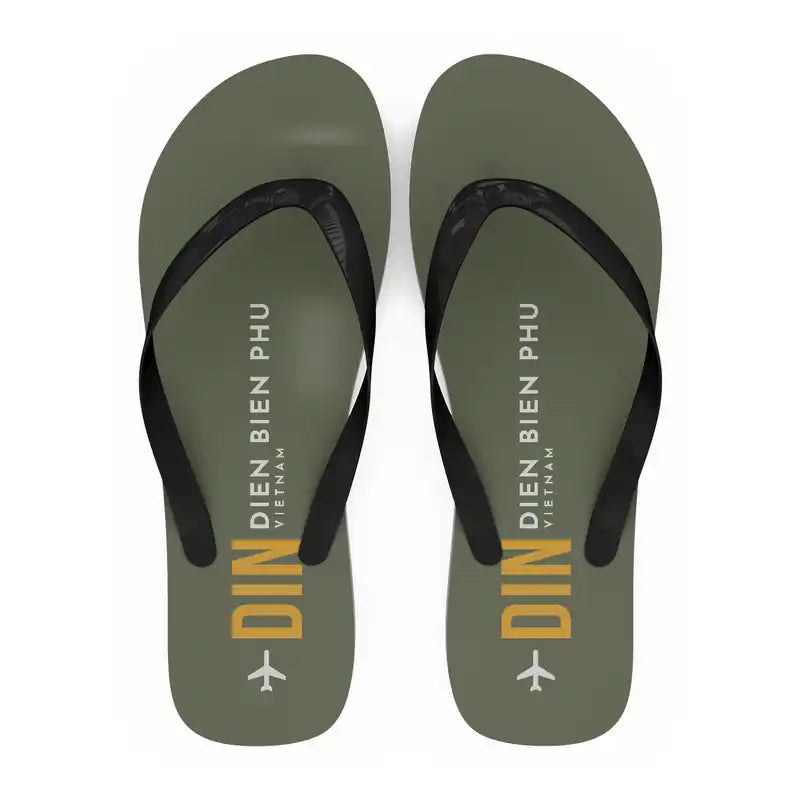 Dien Bien Phu Airport (DIN) Slippers & Flip Flops - Slippers - Flip Flops - Code - Green Army