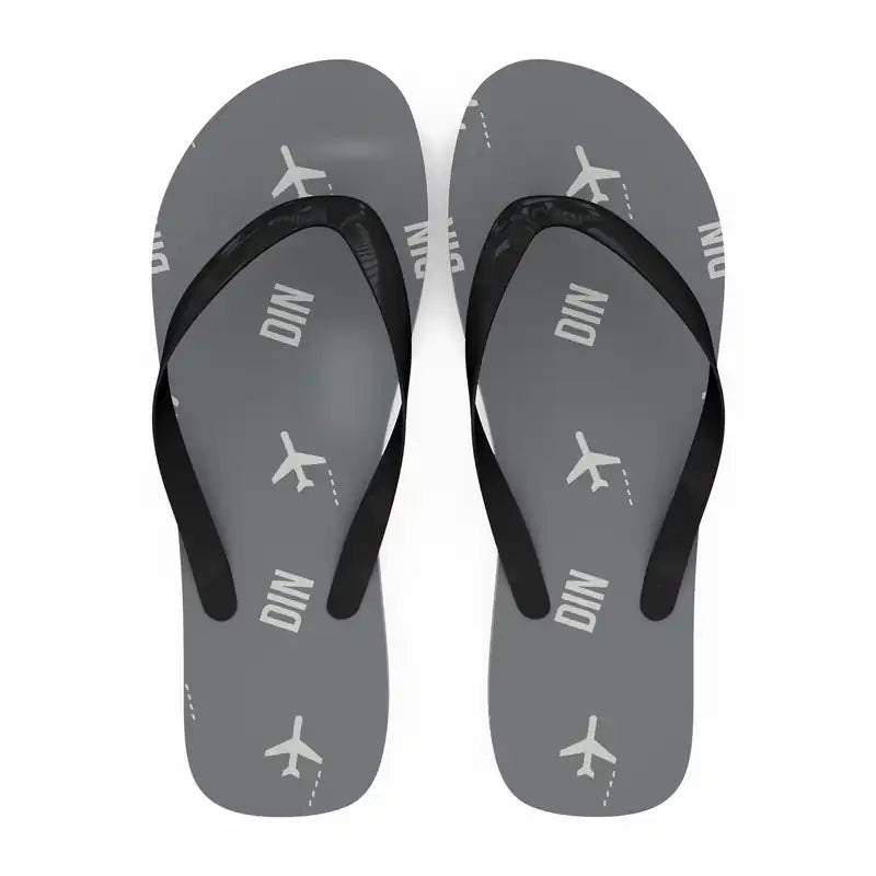 Dien Bien Phu Airport (DIN) Slippers & Flip Flops - Slippers - Flip Flops - Pattern - Gray