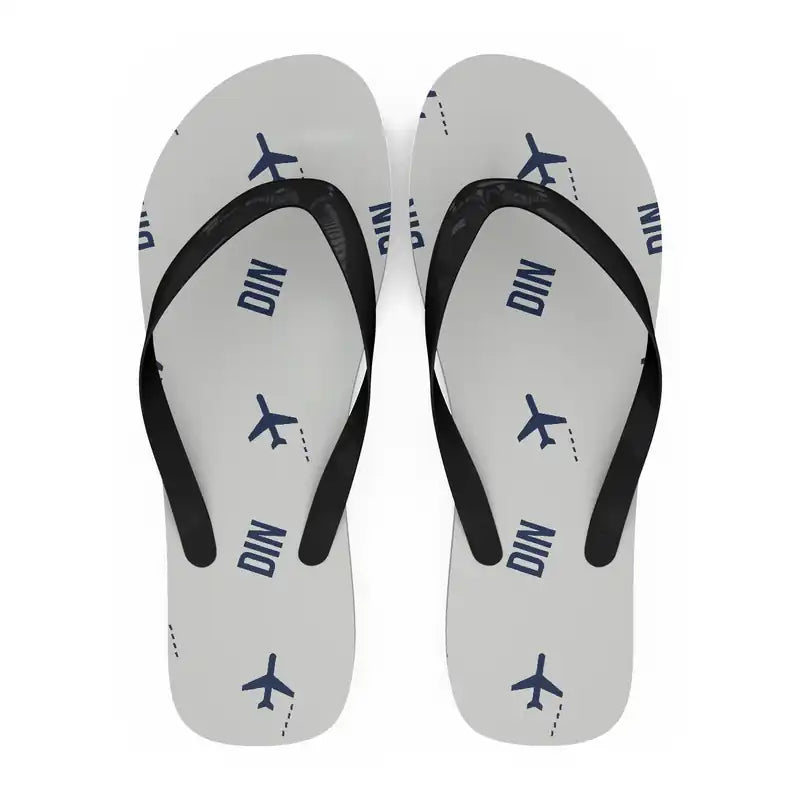 Dien Bien Phu Airport (DIN) Slippers & Flip Flops - Slippers - Flip Flops - Pattern - White