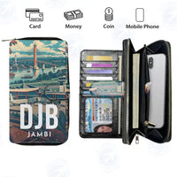 Thumbnail for Sultan Thaha Airport (DJB) Leather Wallets - Zip Long Wallet - Scene