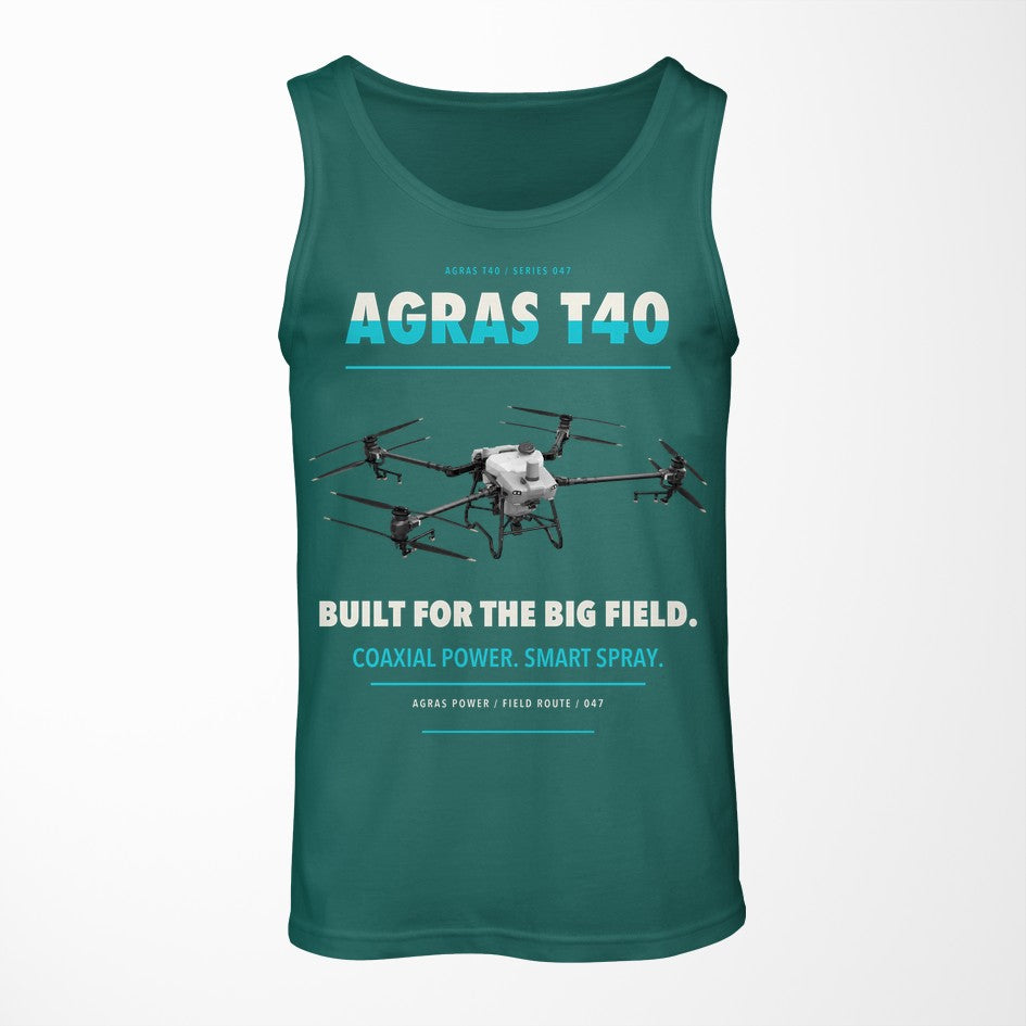 DJI Agras T40 design on green tank top