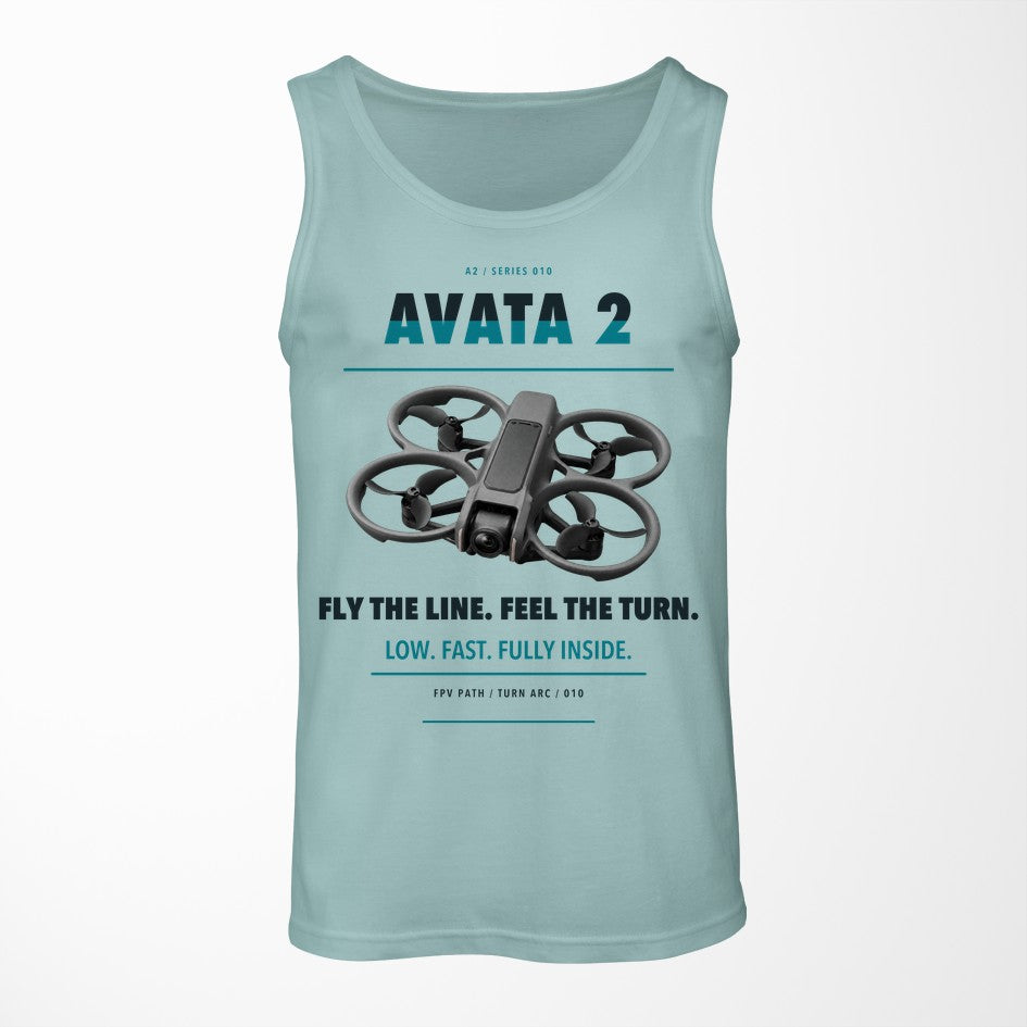 DJI Avata 2 design on light green tank top