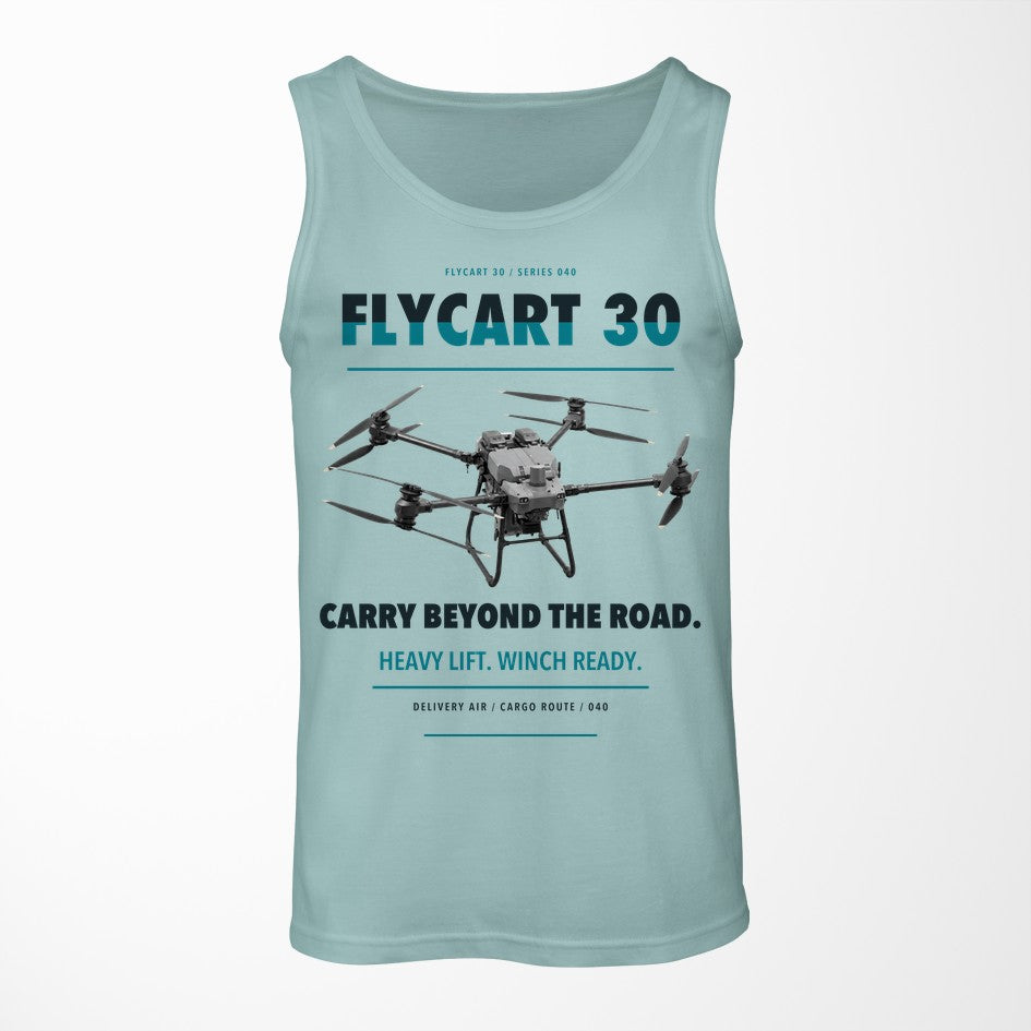 DJI FlyCart 30 design on light green tank top