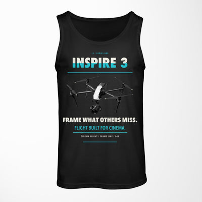 DJI Inspire 3 design on black tank top