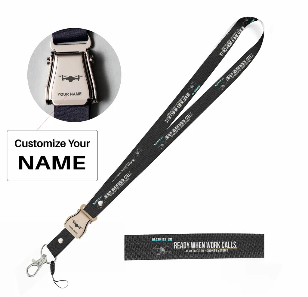 DJI Matrice 30 seat belt lanyard - black with name