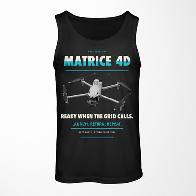 DJI Matrice 4D design on black tank top