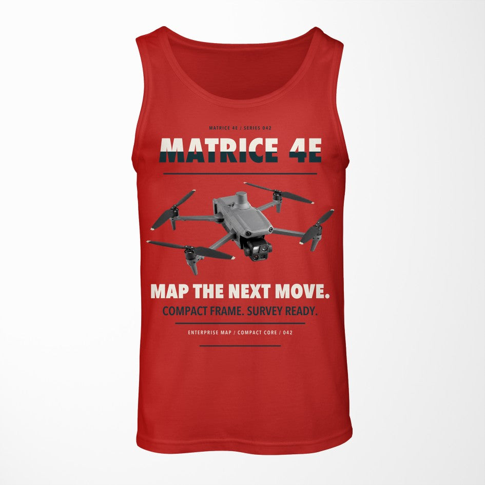 DJI Matrice 4E design on red tank top