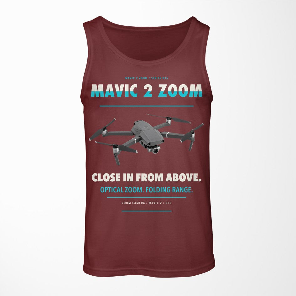 DJI Mavic 2 Zoom design on dark red tank top