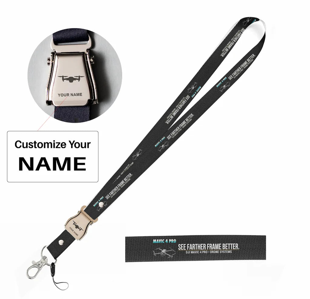 DJI Mavic 4 Pro seat belt lanyard - black with name