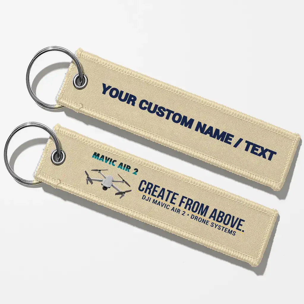 DJI Mavic Air 2 Drone Aviator Key Chains - Beige - Personalized