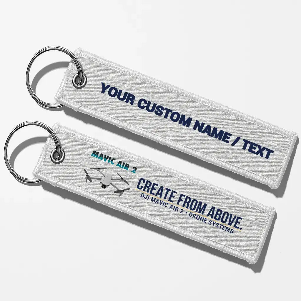 DJI Mavic Air 2 Drone Aviator Key Chains - White - Personalized