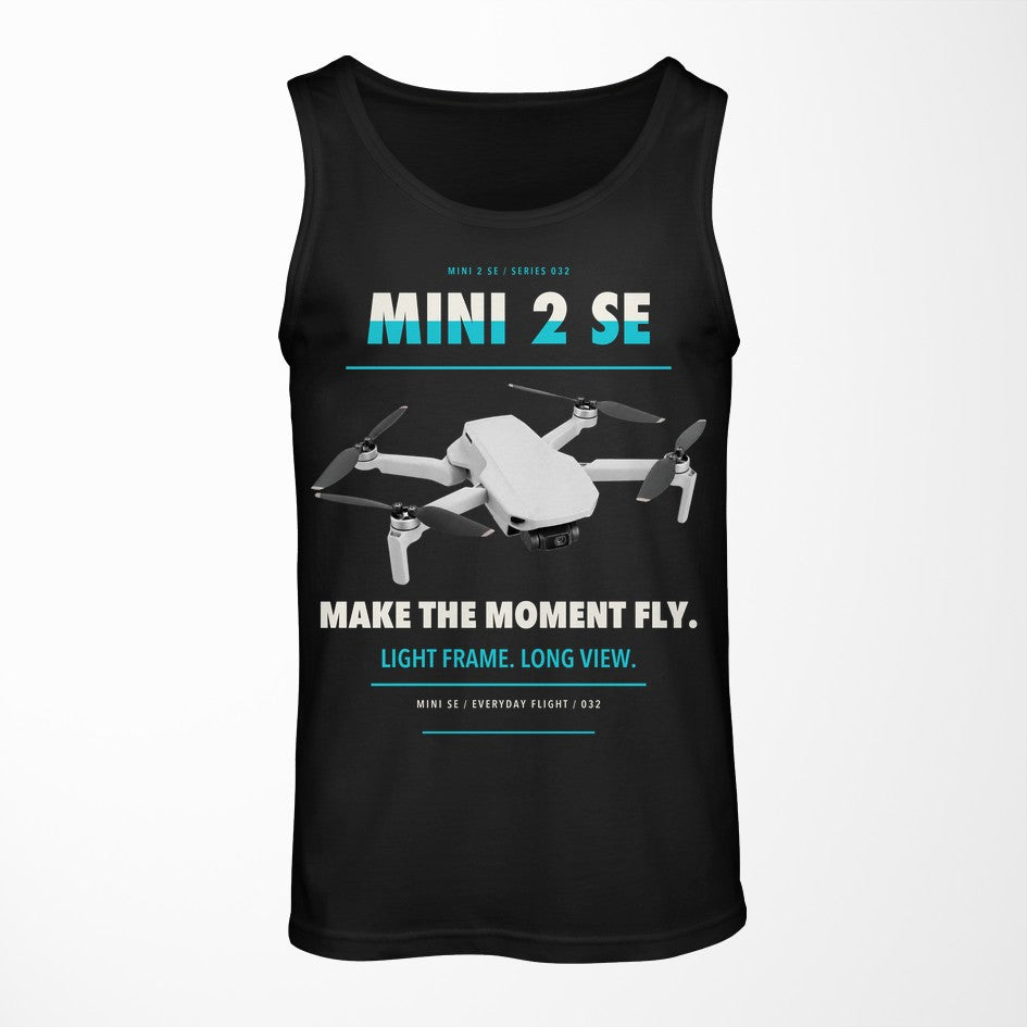DJI Mini 2 SE design on black tank top