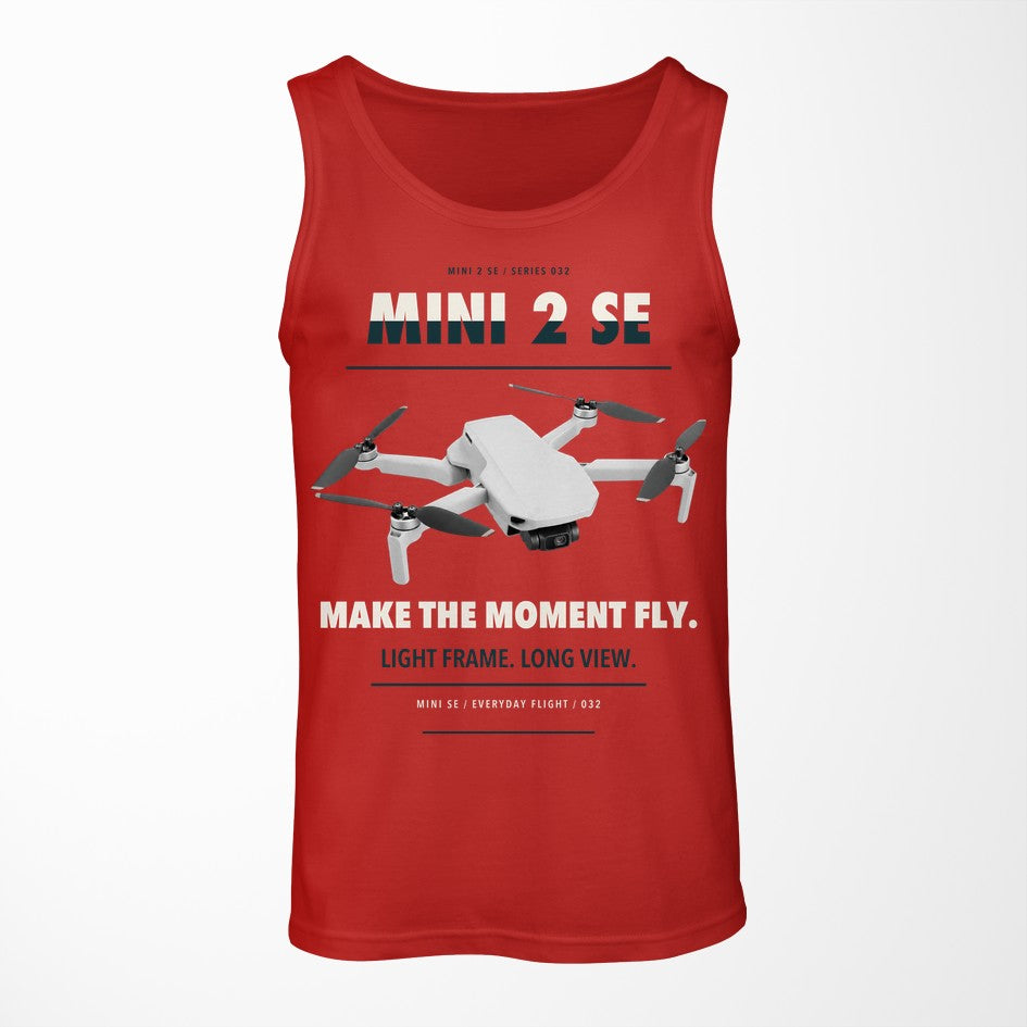 DJI Mini 2 SE design on red tank top