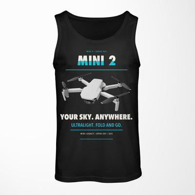 DJI Mini 2 design on black tank top