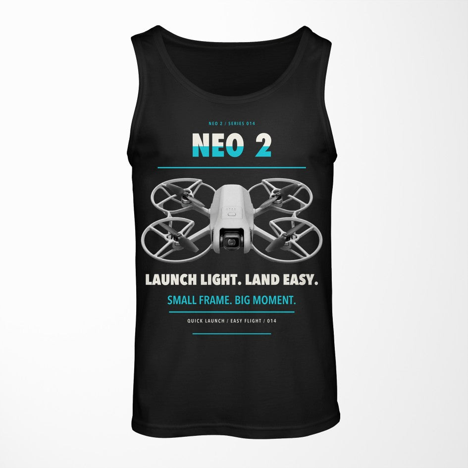 DJI Neo 2 design on black tank top