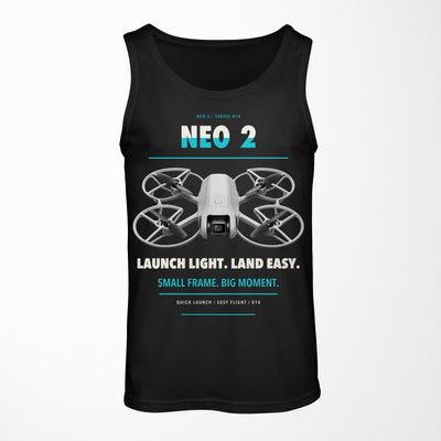 DJI Neo 2 design on black tank top