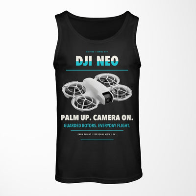 DJI Neo design on black tank top