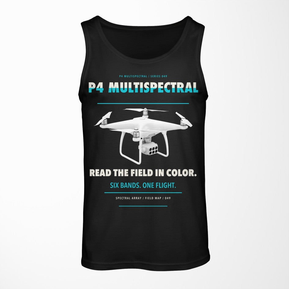 DJI P4 Multispectral design on black tank top