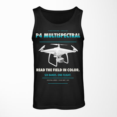 DJI P4 Multispectral design on black tank top