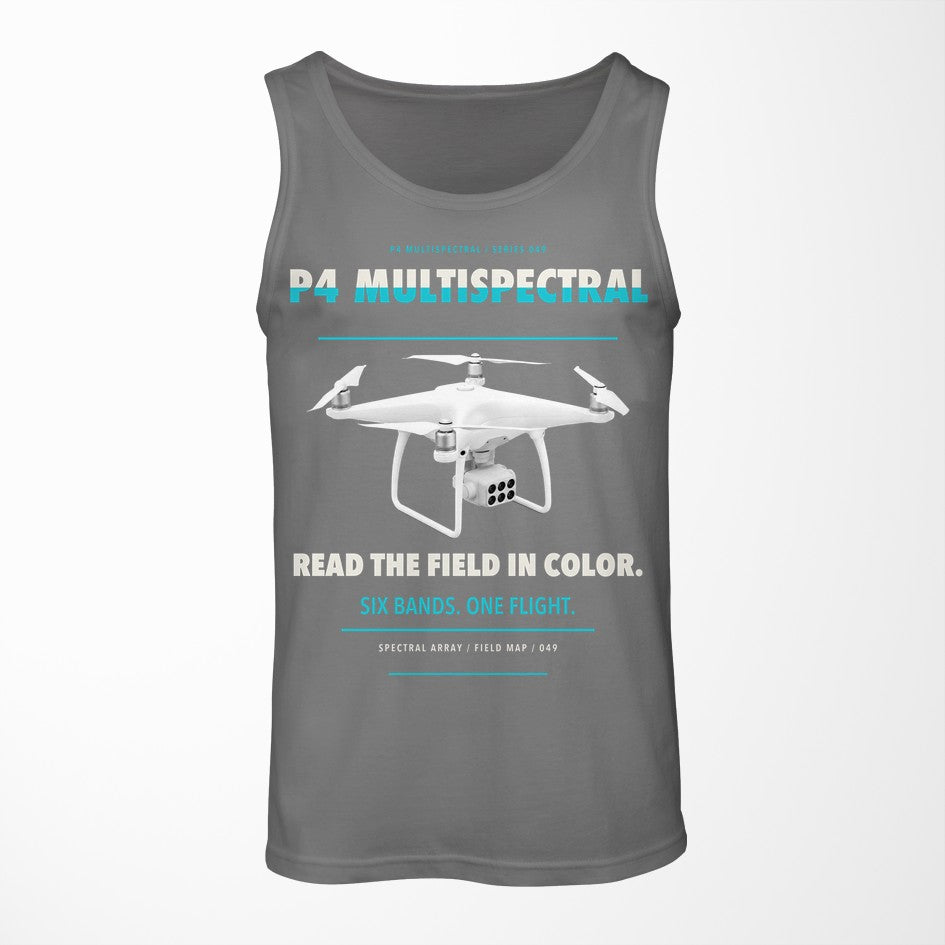 DJI P4 Multispectral design on gray tank top