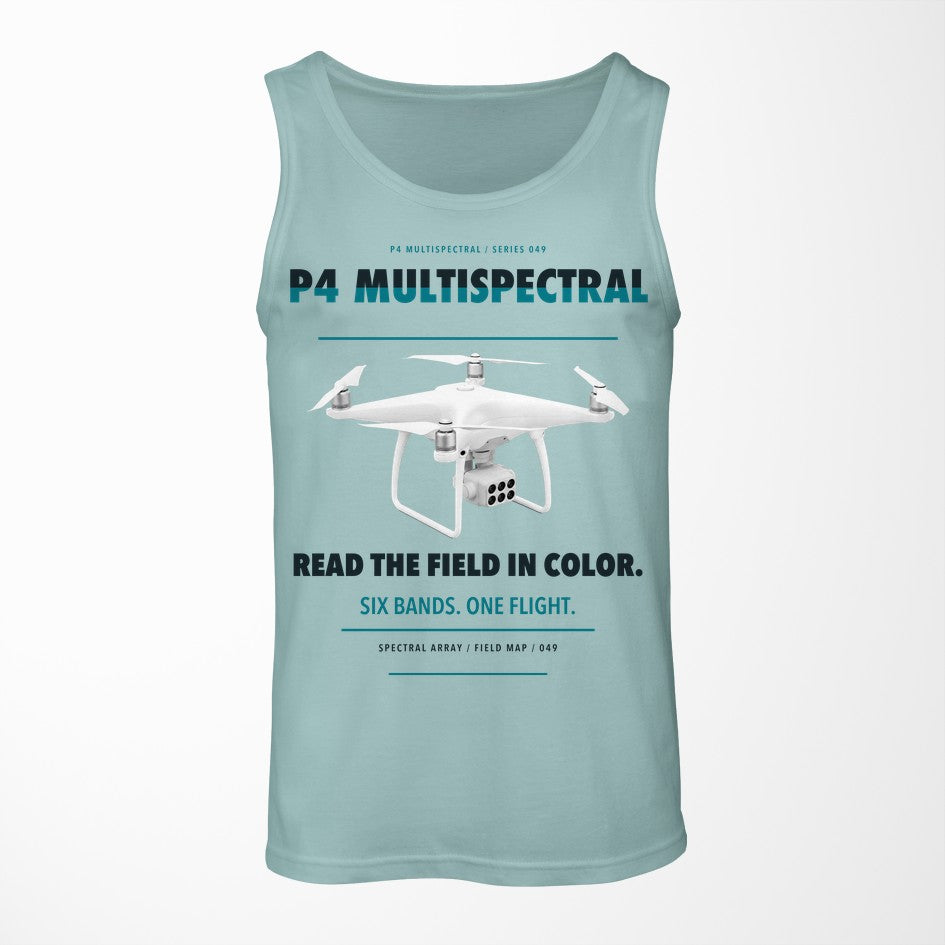 DJI P4 Multispectral design on light green tank top
