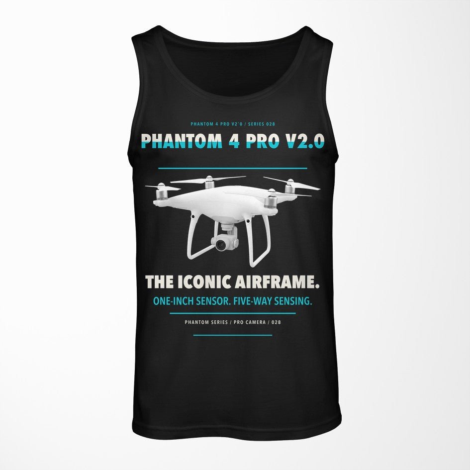 DJI Phantom 4 Pro V2.0 design on black tank top