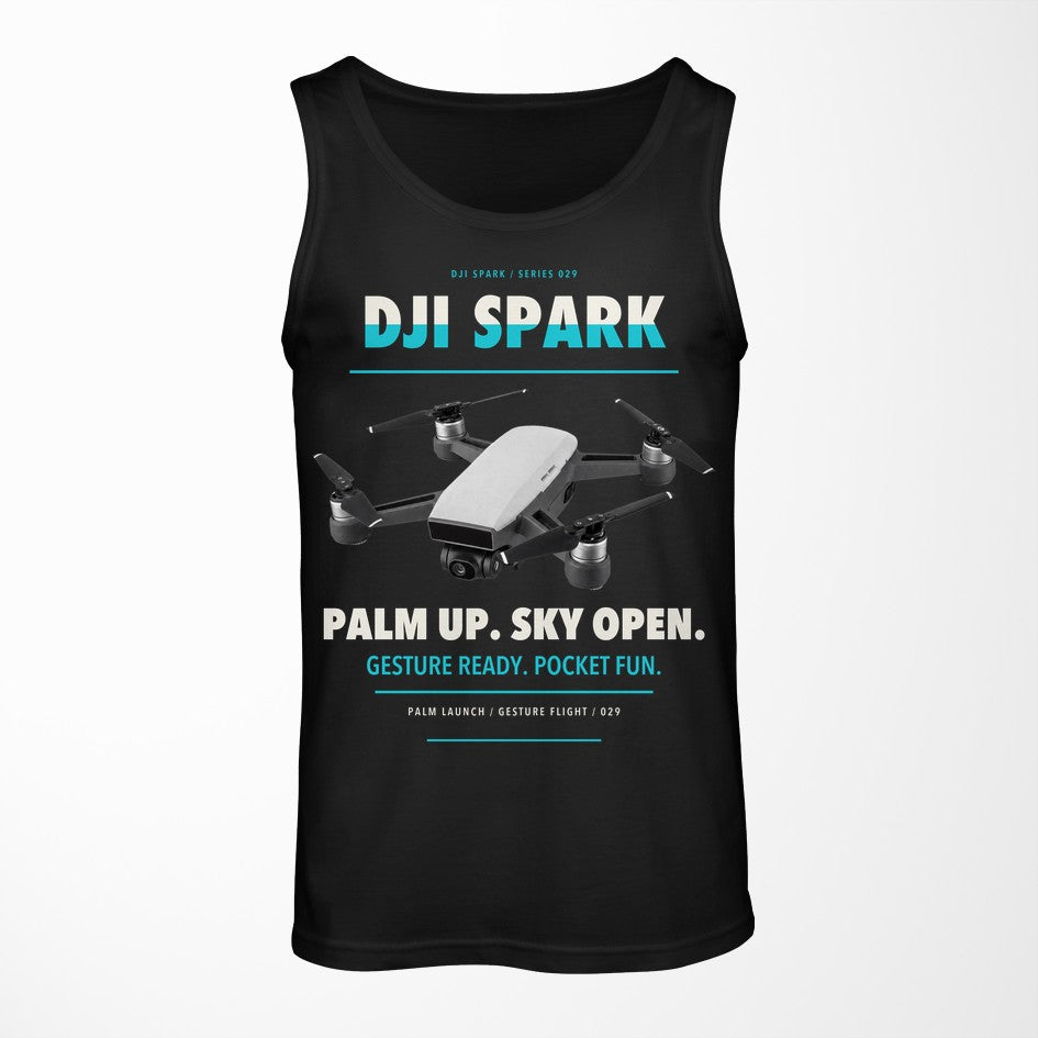 DJI Spark design on black tank top