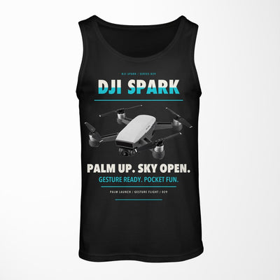 DJI Spark design on black tank top