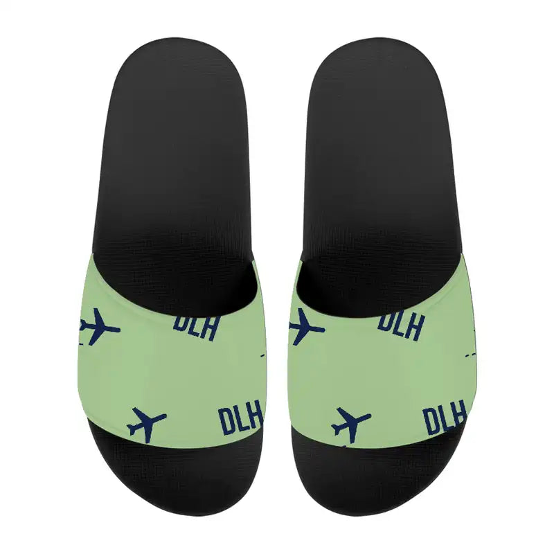 Duluth International Airport (DLH) Slippers & Flip Flops - Slippers - Sport - Pattern - Light Green