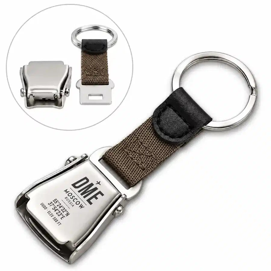 DME - Seat Belt Key Chain - Original Design - Brown