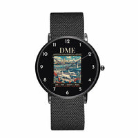 Thumbnail for Moscow Domodedovo International Airport (DME) Aviator Watches - Poster - Slim Mesh - Black & Stainless Steel Strap