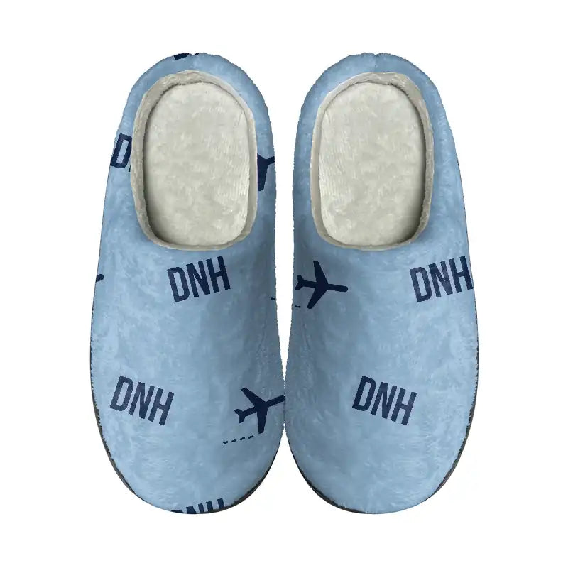 Dunhuang Mogao International Airport (DNH) Slippers & Flip Flops - Slippers - Cotton - Pattern - Light Blue