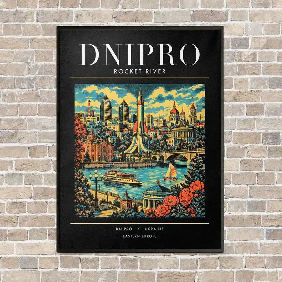 DNIPRO - Poster - Canvas Framed - Black