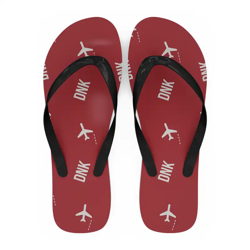 Dnipropetrovsk International Airport (DNK) Slippers & Flip Flops - Slippers - Flip Flops - Pattern - Red