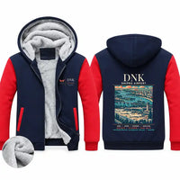 Thumbnail for Dnipropetrovsk International Airport (DNK) Zipped Sweatshirts - Poster - Navy & Red
