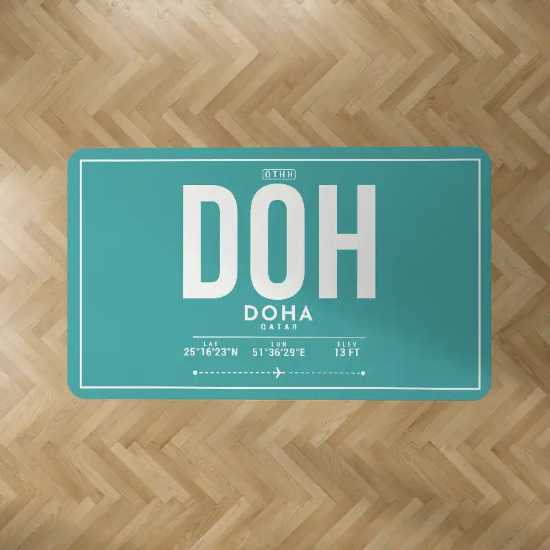 Doha Hamad International Airport (DOH) Carpets - Carpet Rectangle - ID Tag - Turquoise V2