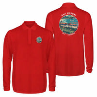 Thumbnail for I Gusti Ngurah Rai International Airport Bali (DPS) Premium Polo T-Shirts - Badge - Long Sleeve - Red